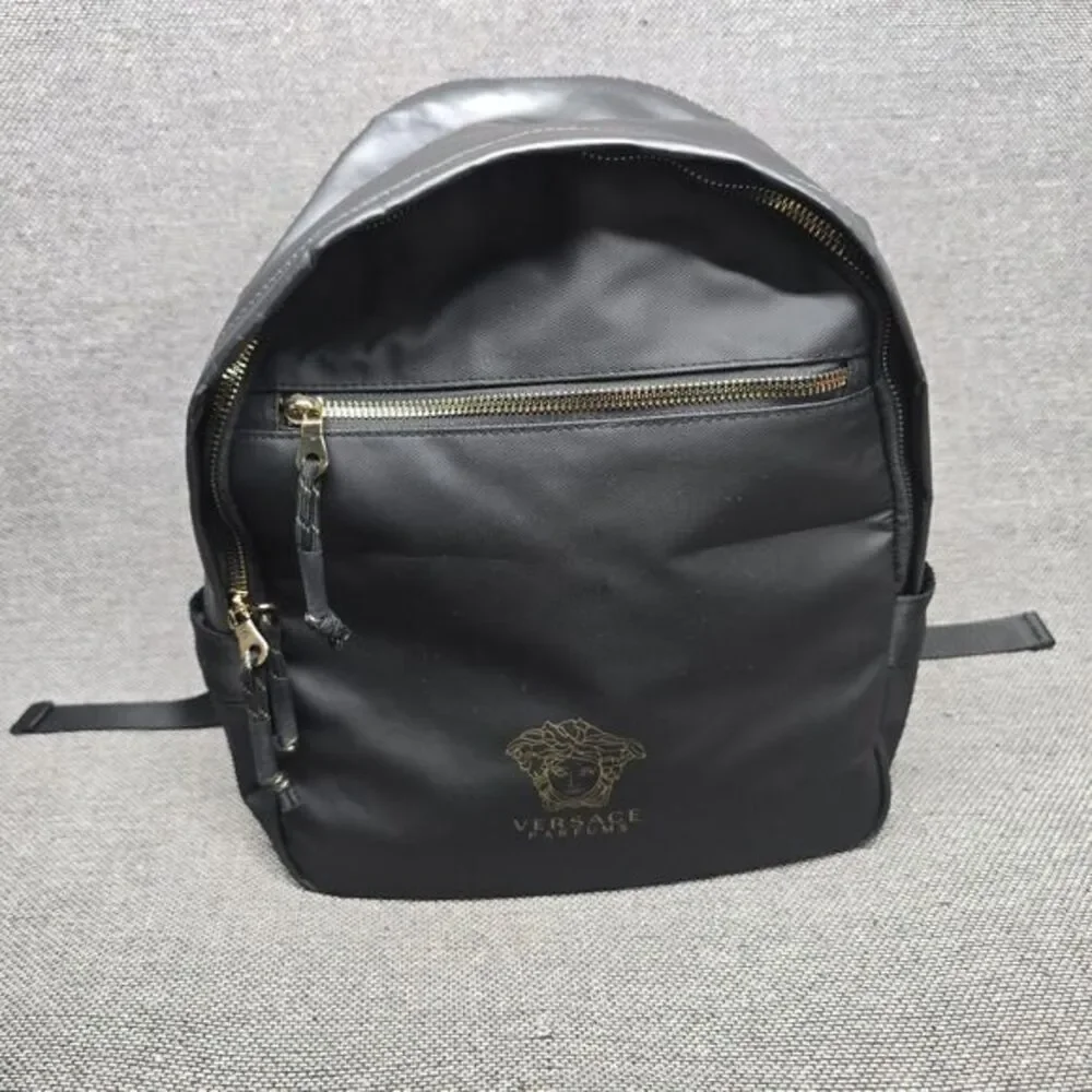 VERSACE‎ Parfums Backpack with Logo Black Gold Limited Edition 12
